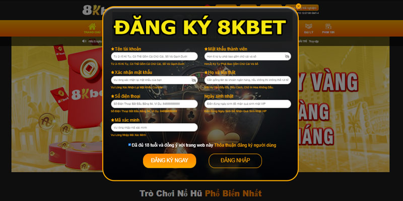 Hướng dẫn bet thủ đăng ký 8KBET